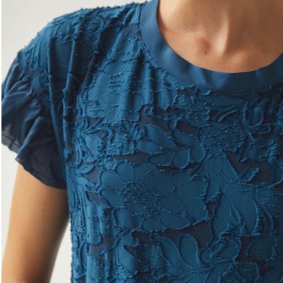 Anthropologie Ruffle Stretchy Knit Mini Dress - Picture 4 of 14